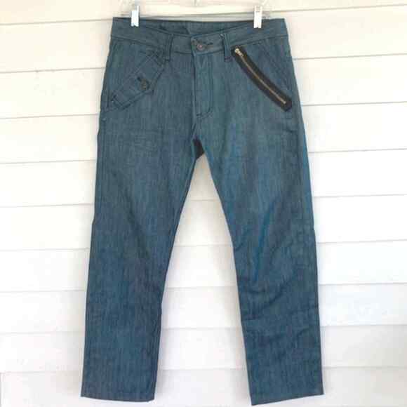 LeJames Jeans Streetwear Wide Straight Leg Zipper Rear Cargo Pockets Men's 32 - Picture 1 of 5